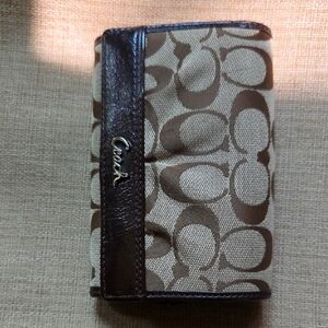 Coach Signature Brown and Tan Wallet